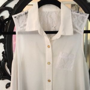 Chiffon & Lace Hi Low Top